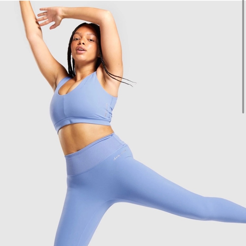 Gymshark X Whitney Simmons Collab V2 Scrunch Back Blue Legging High Rise Size M - Picture 3 of 12